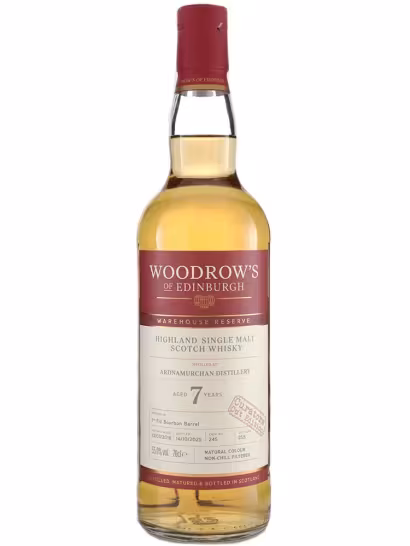 Ardnamurchan 2018 7 Year Old FF Bourbon Barrel Woodrows of Edinburgh 55% 70cl