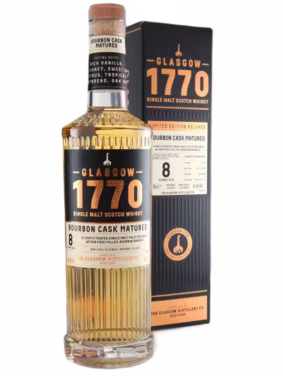 Glasgow 1770 8 Year Old Lightly Peated Bourbon Cask Matured 54% 70cl