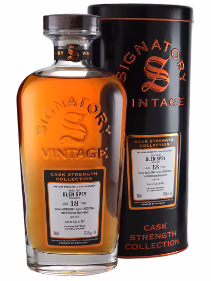 Glen Spey 2007 18 Year Old Signatory Cask Strength #4 FF Oloroso Butt 57.4% 70cl