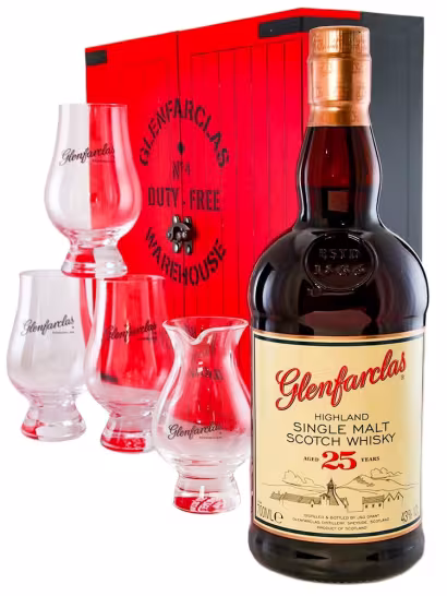 Glenfarclas 25 Year Old GLASS GIFT PACK 43% 70cl