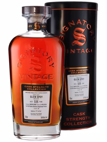 Glen Spey 2008 18 Year Old Signatory CS FF PX HHD 54.4% 70cl