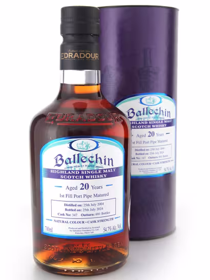 Ballechin 2004 20 Year Old #347 Port Pipe Signatory 54.7% 70cl