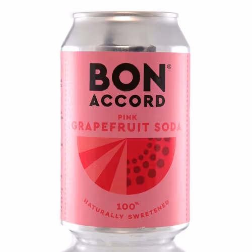 Bon Accord Pink Grapefruit Soda Cans CASE 12x33cl