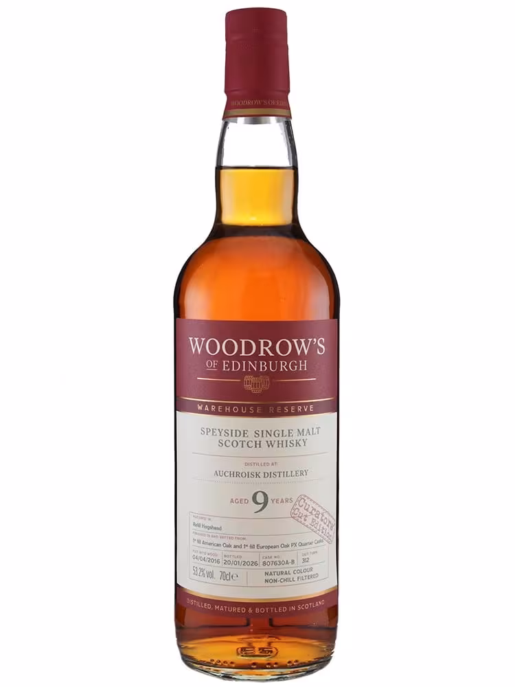 Auchroisk 2016 9 Year Old Woodrows of Edinburgh PX QC Finish 53.2% 70cl