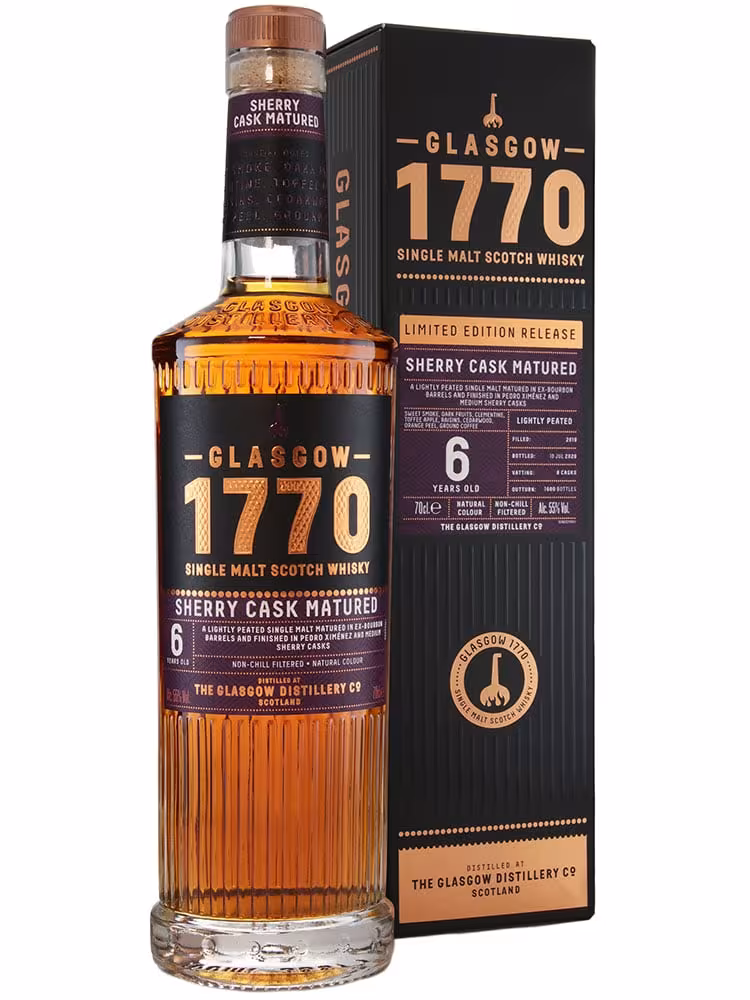 Glasgow 1770 6 Year Old Sherry Cask Matured 55% 70cl