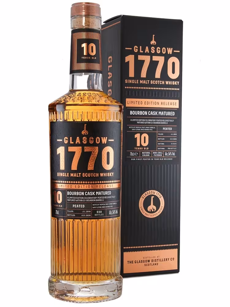 Glasgow 1770 10 Year Old Peated Bourbon Cask 54% 70cl