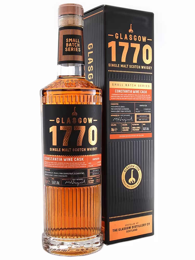Glasgow 1770 Unpeated Constantia Dessert Wine Finish 56.6% 70cl