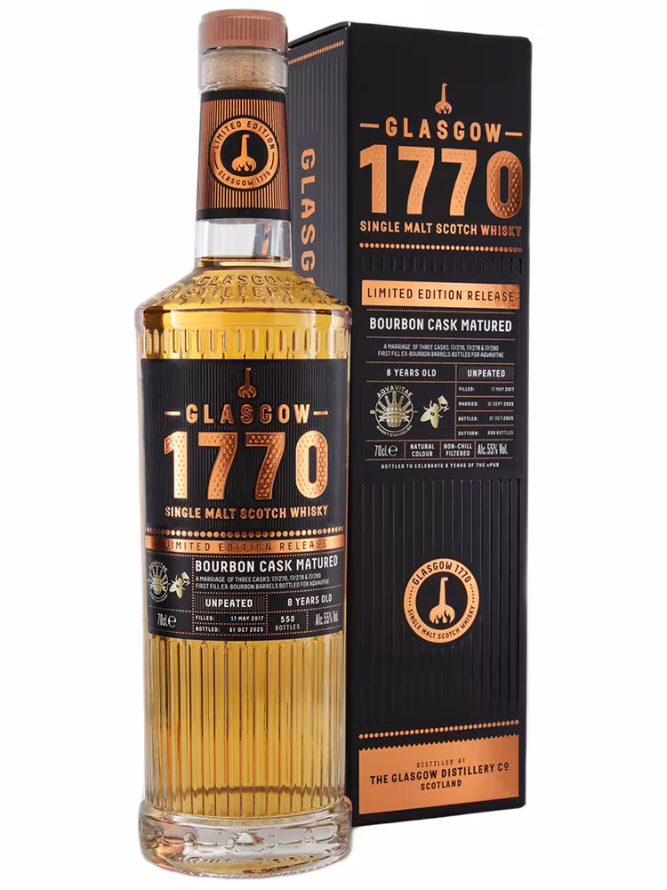 Glasgow 1770 2017 8 Year Old Aqvavitae Small Batch 55% 70cl